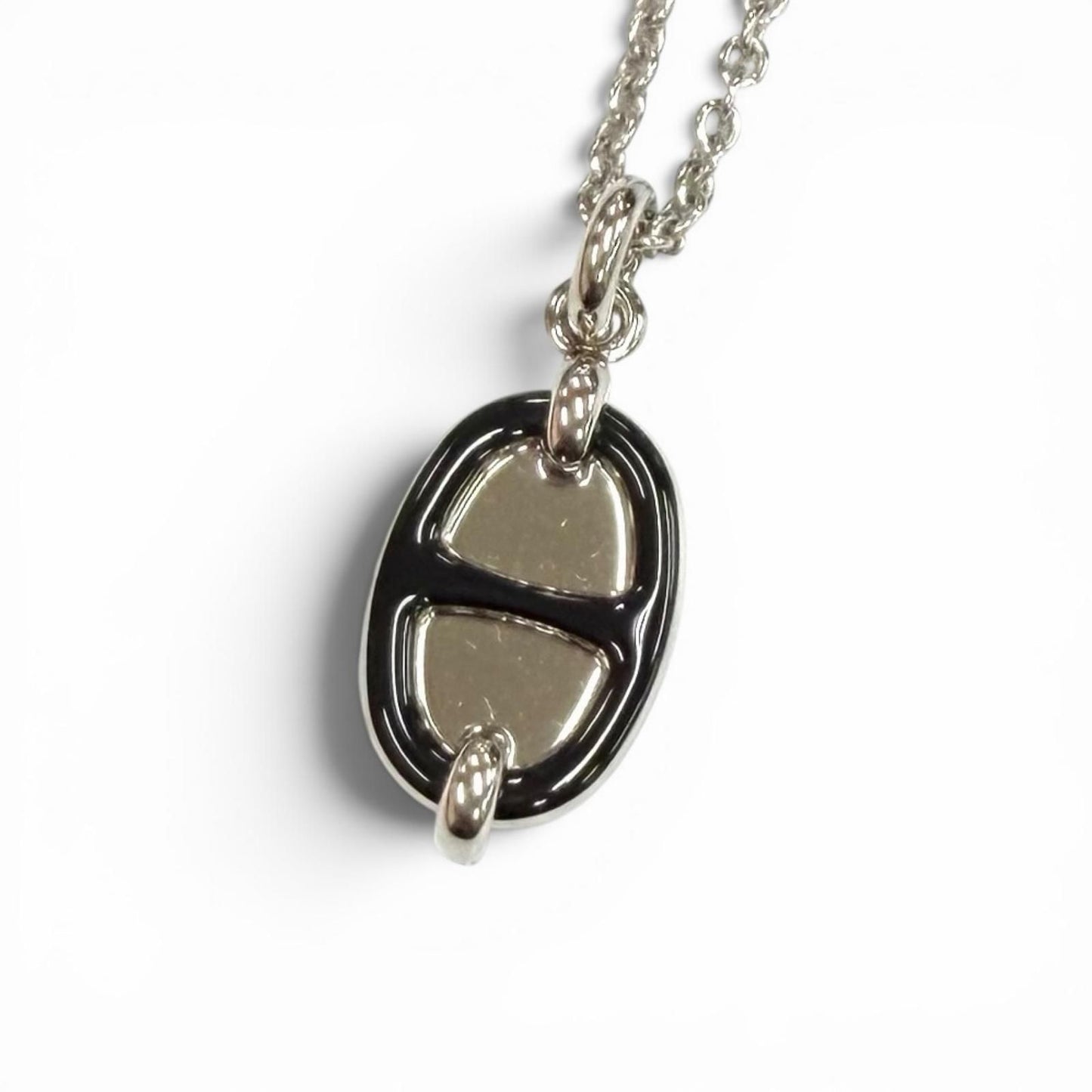 Hermes Pendant Mini Maillon PM Chaine D'ancre Necklace Black