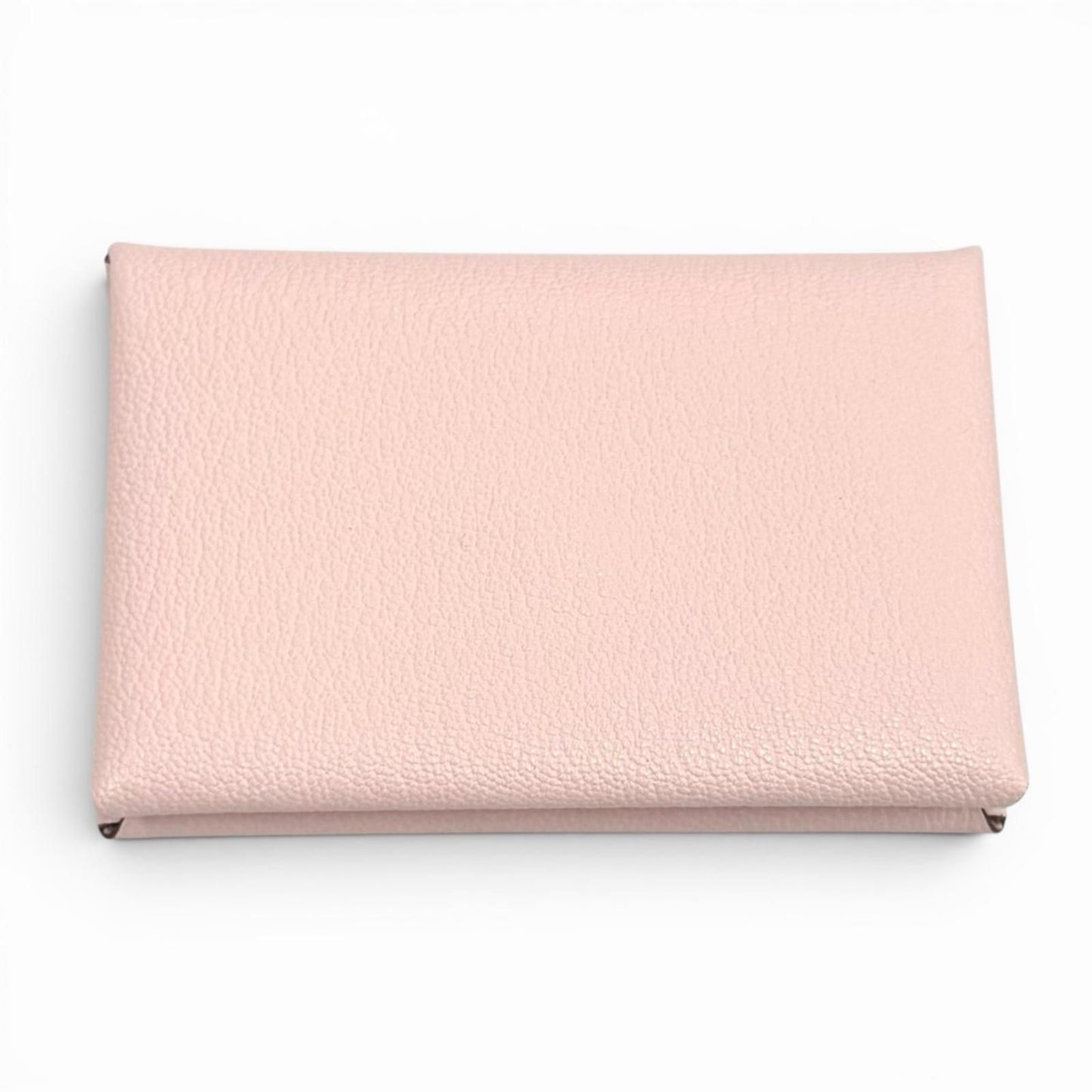 Hermes Calvi Rose Darling Chevre Business Card Holder Case