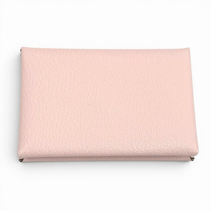 Hermes Calvi Rose Darling Chevre Business Card Holder Case