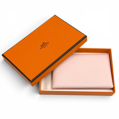 Hermes Calvi Rose Darling Chevre Business Card Holder Case — view 2
