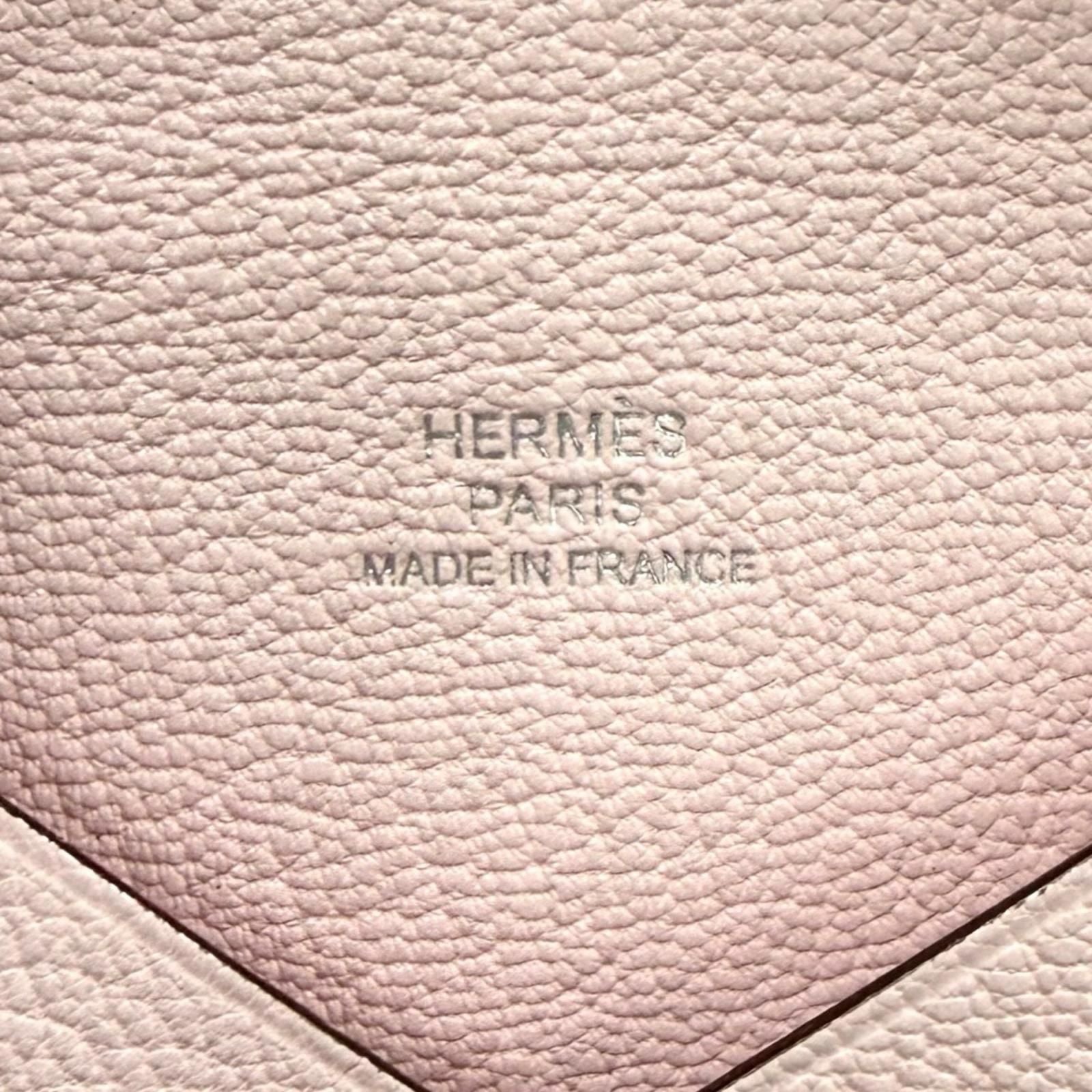 Hermes Calvi Rose Darling Chevre Business Card Holder Case — view 8