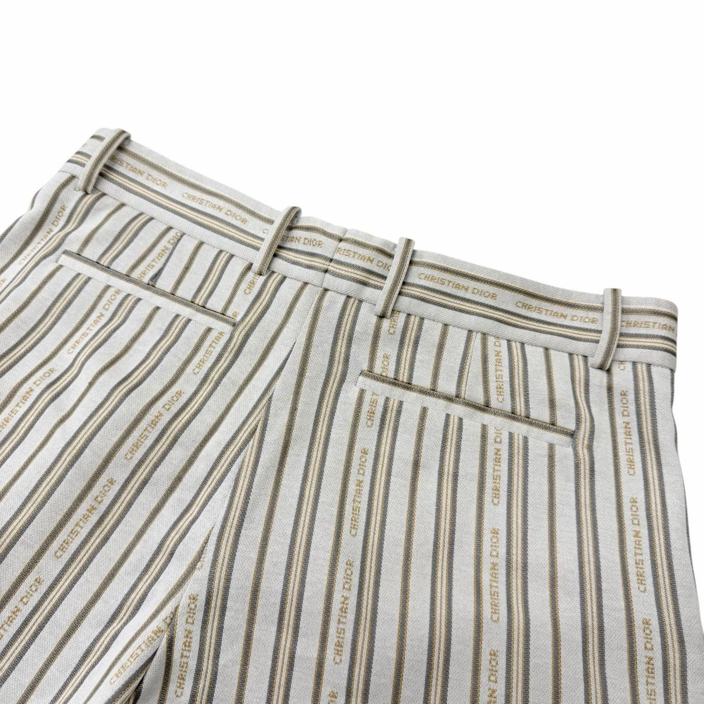 Dior Homme Striped Pattern Shorts Ivory — view 4