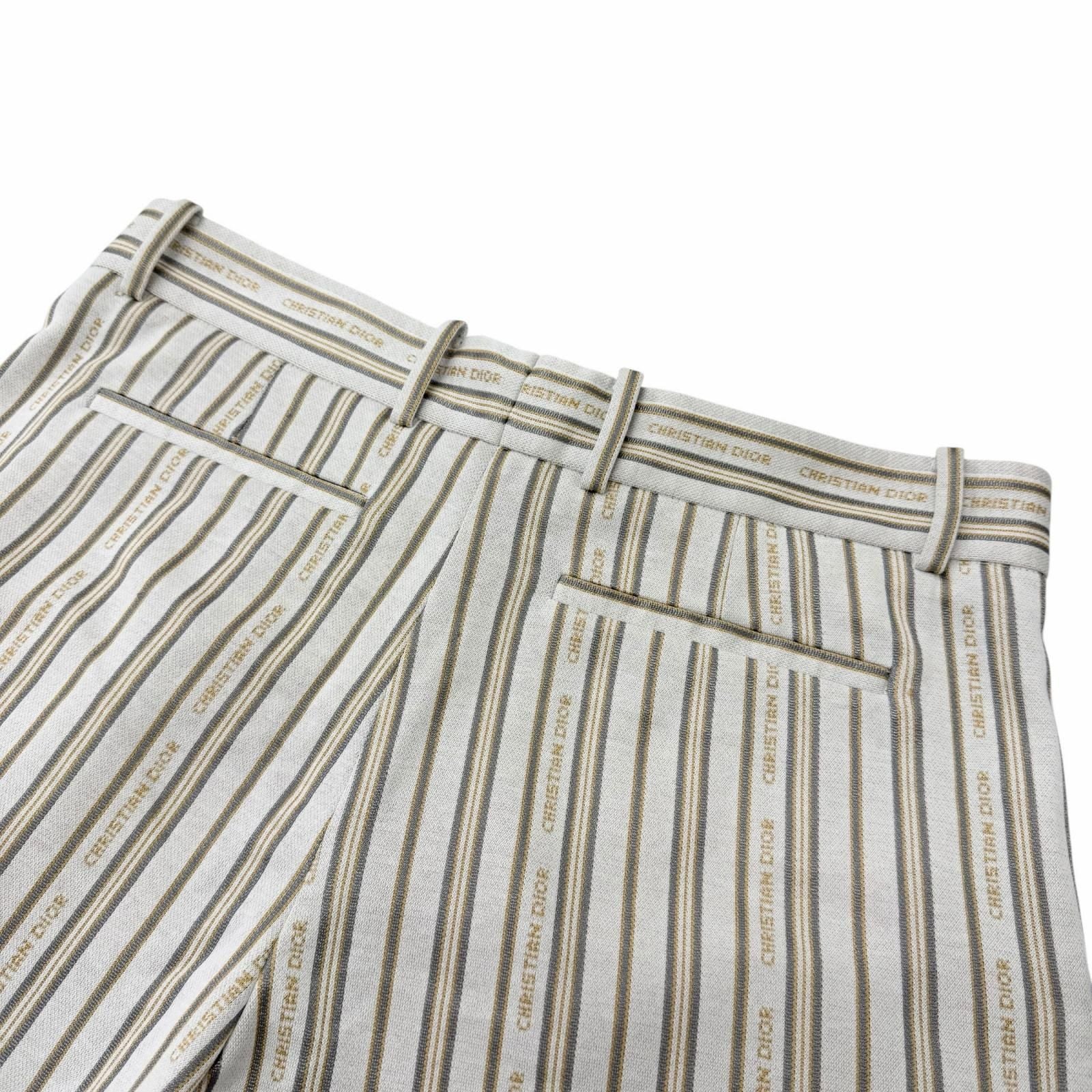 Dior Homme Striped Pattern Shorts Ivory — view 4