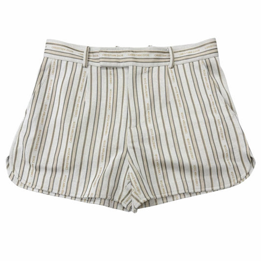 Dior Homme Striped Pattern Shorts Ivory