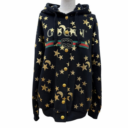 Gucci Cotton 100% Vintage Processed GG Button Sherry Line Star Logo Hooded