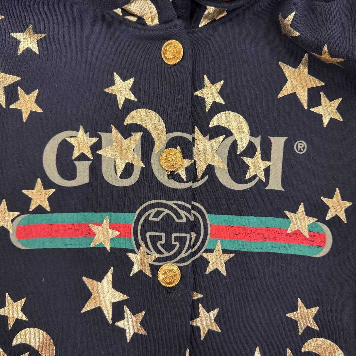 Gucci Cotton 100% Vintage Processed GG Button Sherry Line Star Logo Hooded — view 6