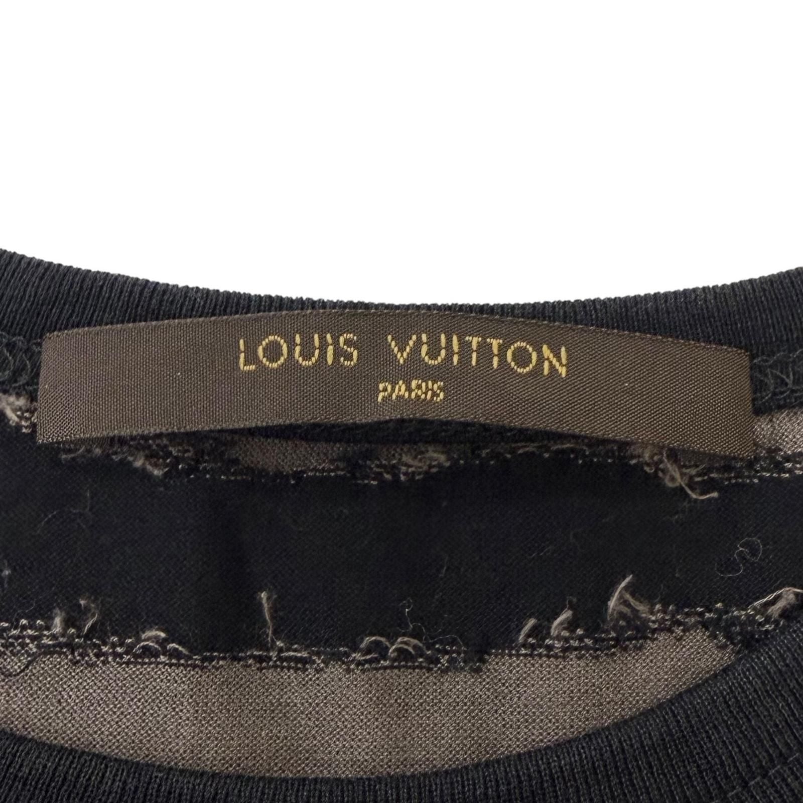 Louis Vuitton Cotton 100% Border Logo Print Crew Neck Short Sleeve T-Shirt Gray — view 5