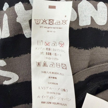 Louis Vuitton Cotton 100% Border Logo Print Crew Neck Short Sleeve T-Shirt Gray — view 8