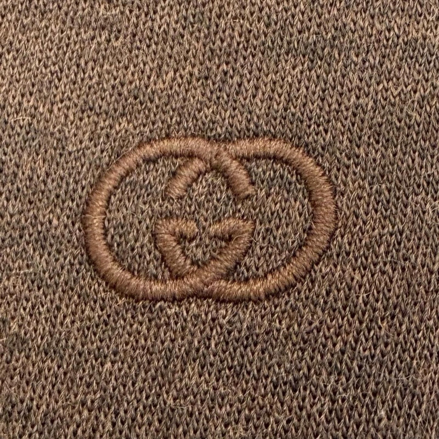 Gucci Interlocking Embroidery Wool Cotton Jersey Short Sleeve Shirt Brown 40 — view 5