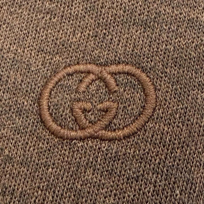 Gucci Interlocking Embroidery Wool Cotton Jersey Short Sleeve Shirt Brown 40 — view 5
