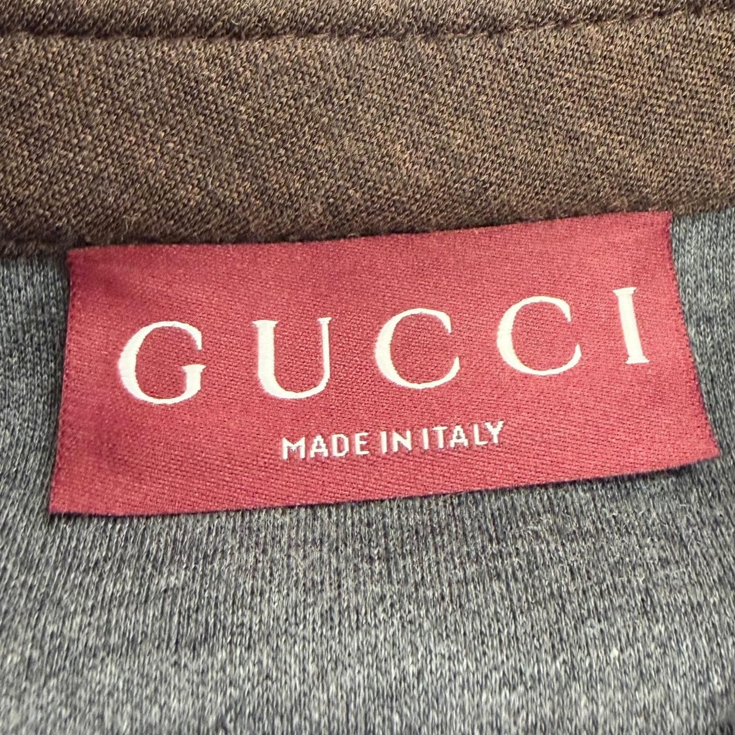 Gucci Interlocking Embroidery Wool Cotton Jersey Short Sleeve Shirt Brown 40 — view 7