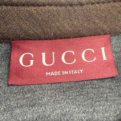 Gucci Interlocking Embroidery Wool Cotton Jersey Short Sleeve Shirt Brown 40 — view 7