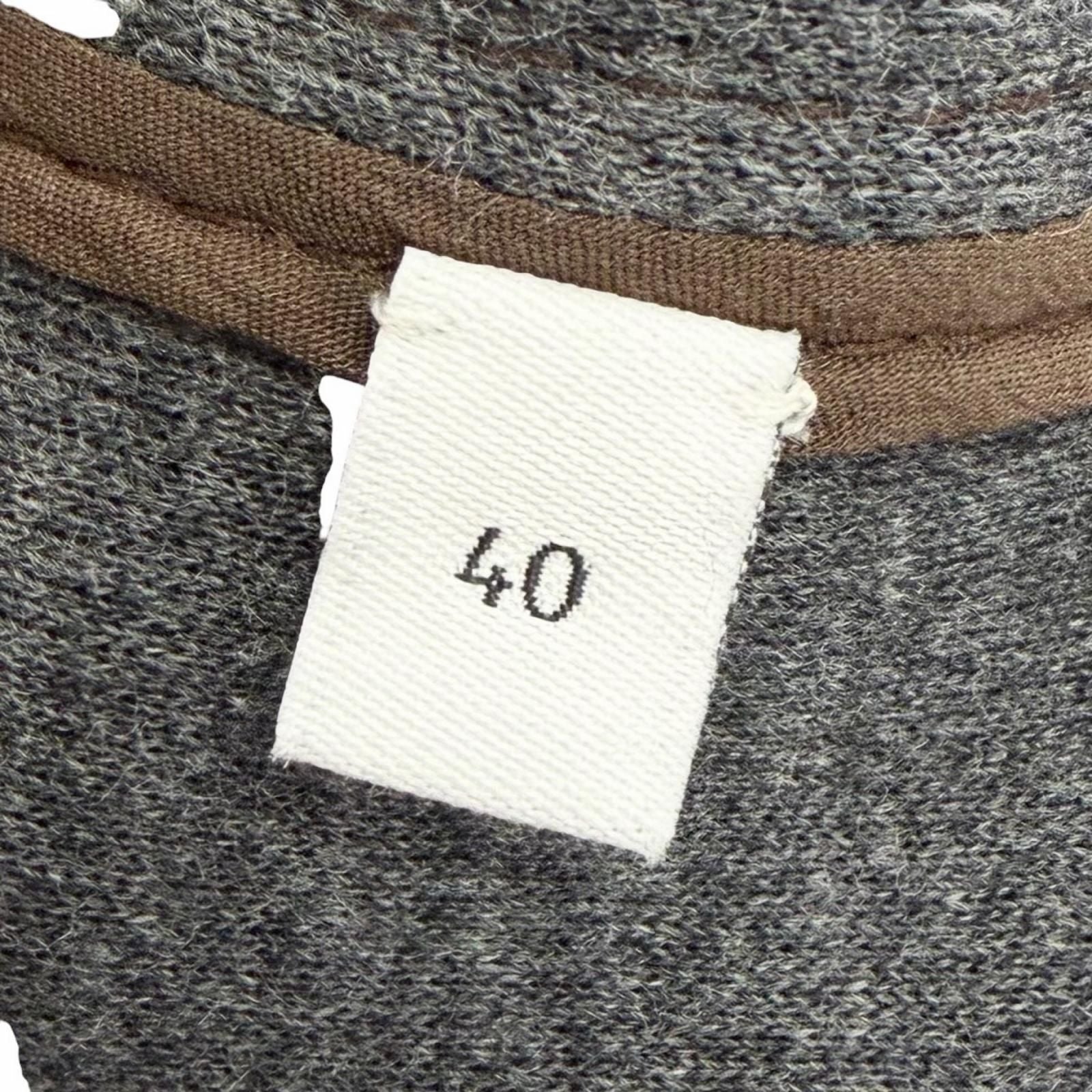 Gucci Interlocking Embroidery Wool Cotton Jersey Short Sleeve Shirt Brown 40 — view 8