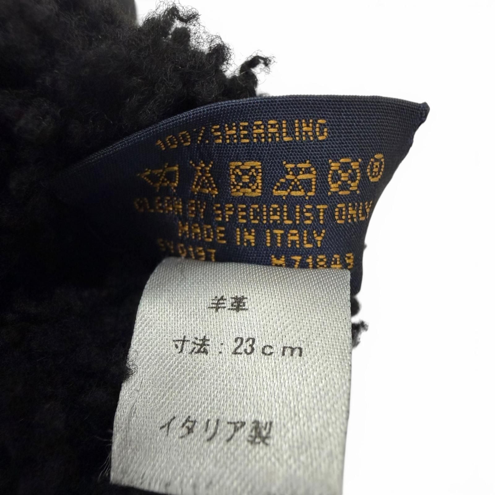 Louis Vuitton Gon Shirred Darling Sheep Leather Monogram Shearling Gloves Black — view 6