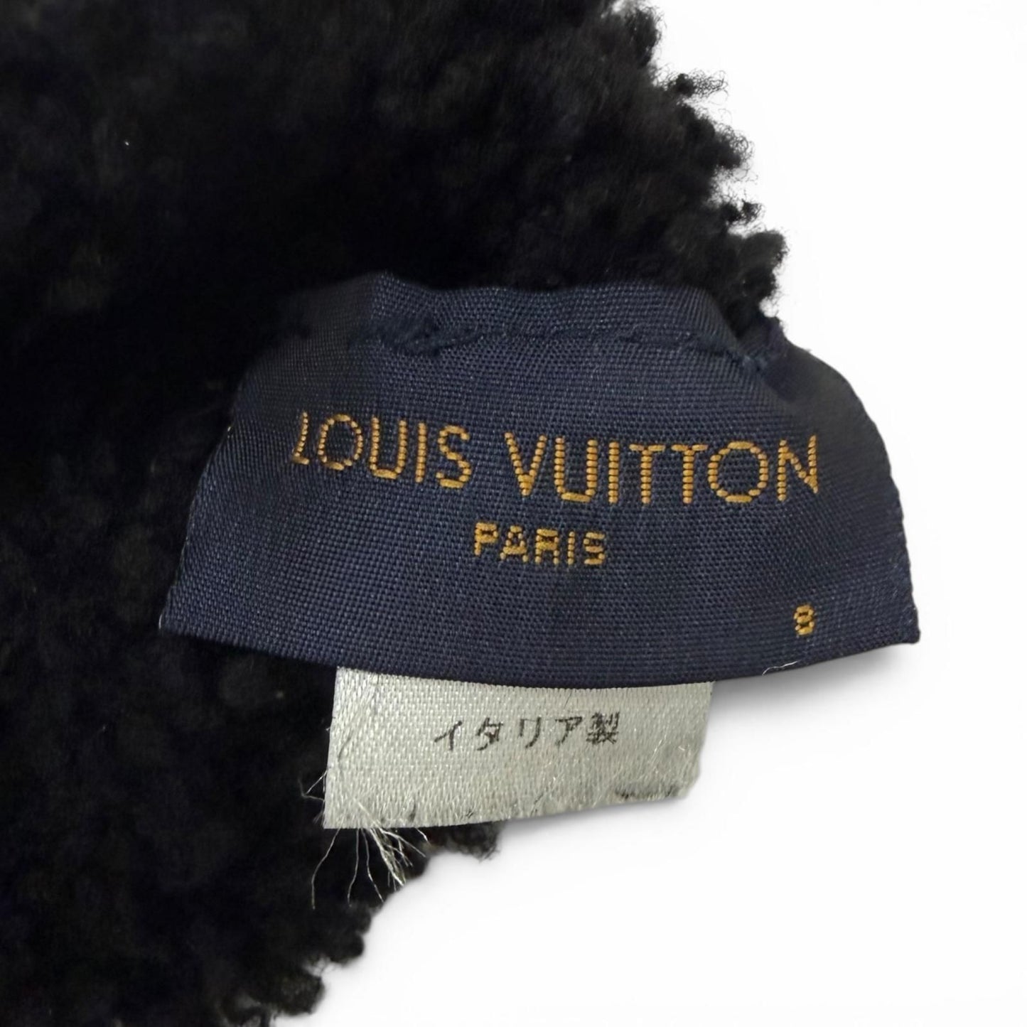 Louis Vuitton Gon Shirred Darling Sheep Leather Monogram Shearling Gloves Black — view 5
