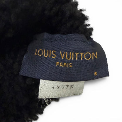 Louis Vuitton Gon Shirred Darling Sheep Leather Monogram Shearling Gloves Black — view 5