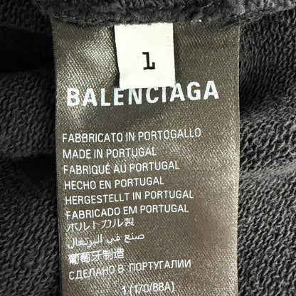 Balenciaga Cotton 100% Distressed Cropped Hoodie Pullover Black 1 with Hanger — view 8