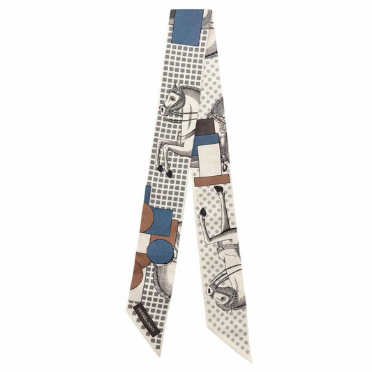 Hermes Cavalier en Formes Silk 100% Scarf Multi