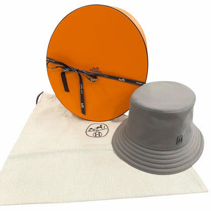 Hermes Cotton Polyurethane Grimeyer Logo Patch Bucket Hat 60 — view 2