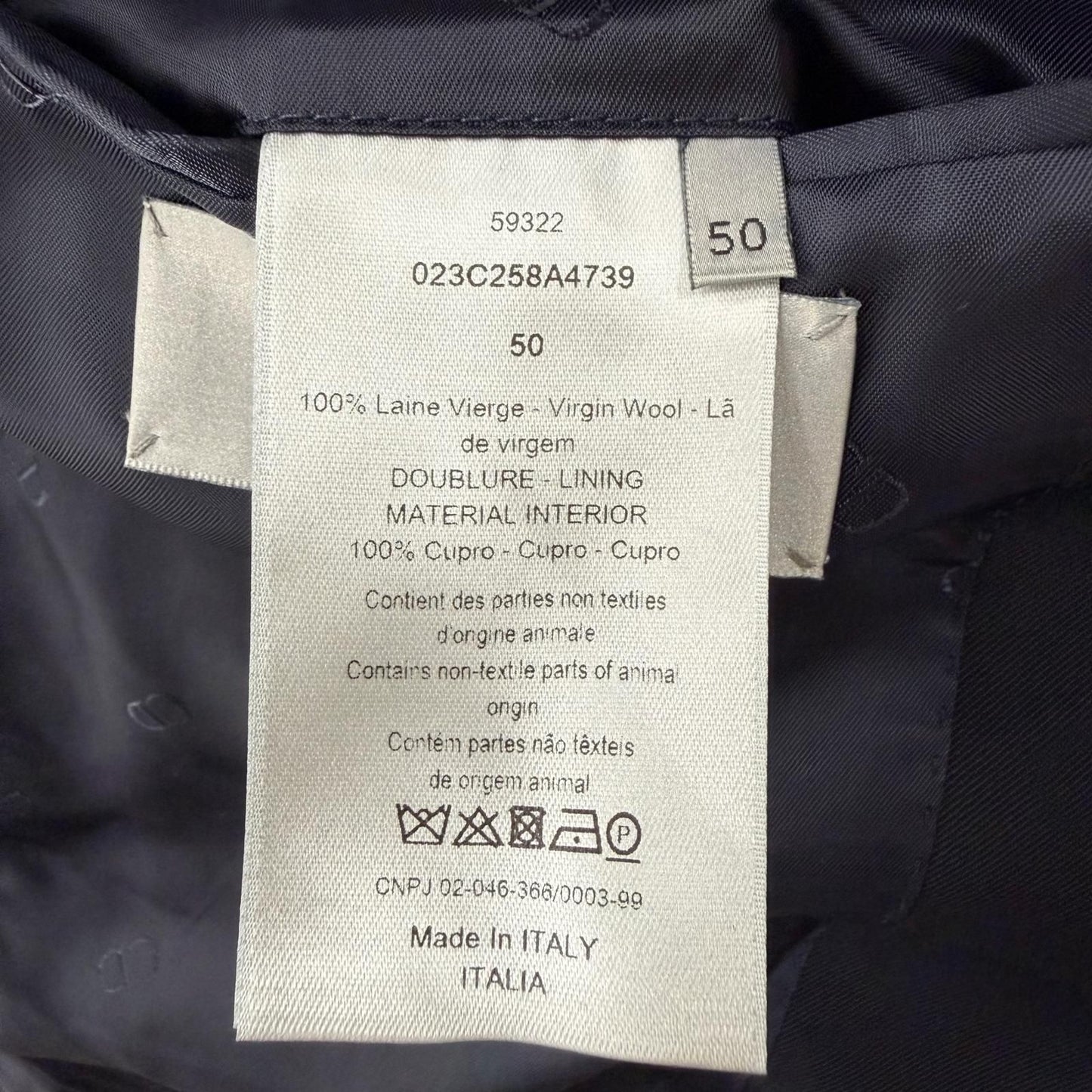 Dior Homme Wool Logo Button Single Jacket Tailored Black 50 — view 8