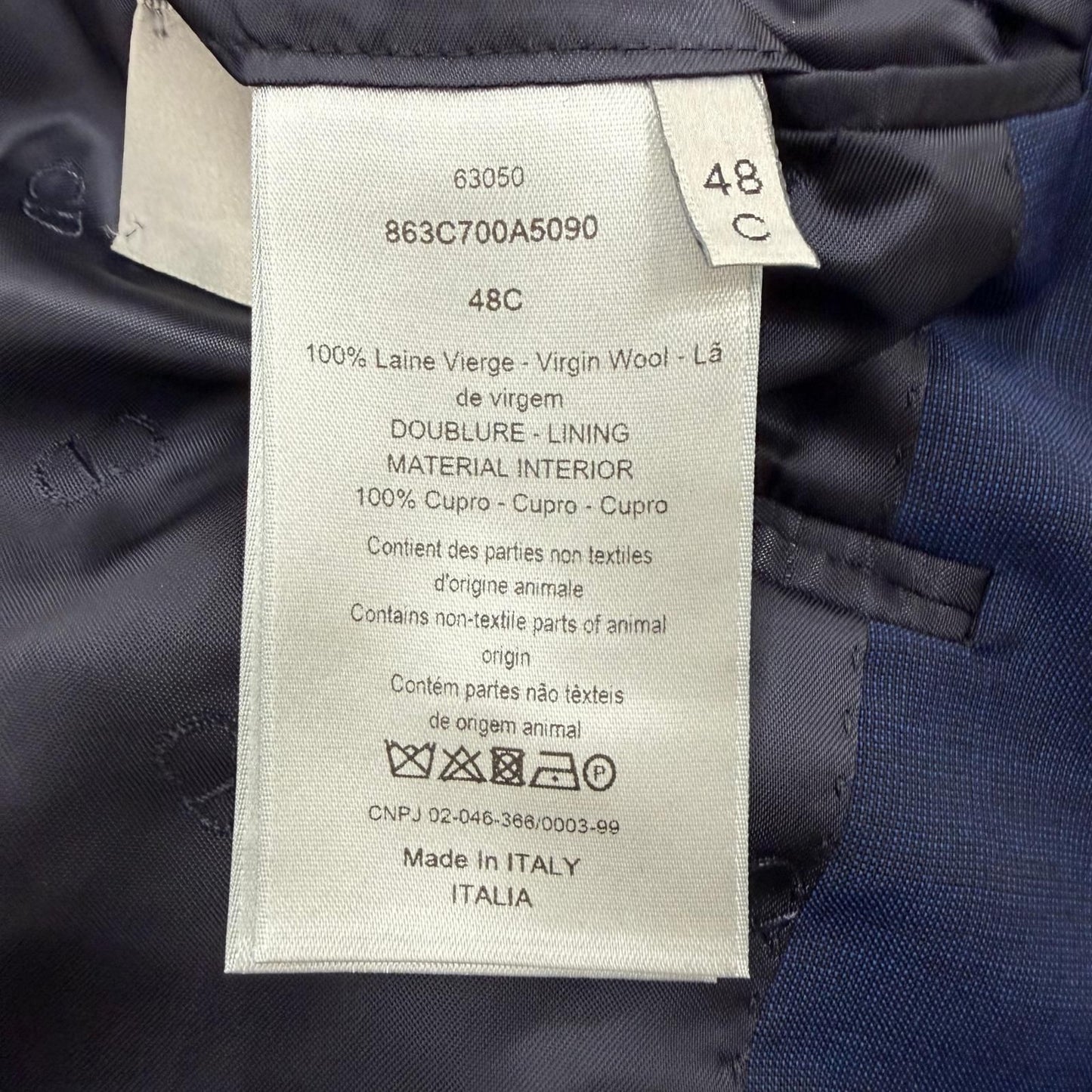 Dior Homme Wool Logo Button Single Jacket Terre Navy 48 — view 8
