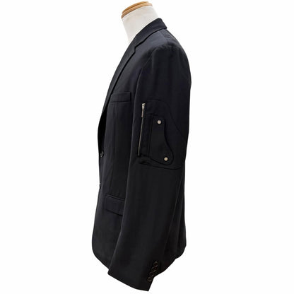 Dior Homme Saddle Pocket Logo Button Single Jacket Terre Black 46 — view 3