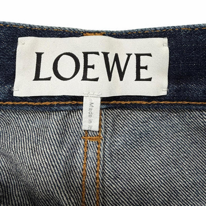 Loewe Fisherman Leather Logo Patch Turn Up Jeans Denim Pants Indigo 44 — view 5