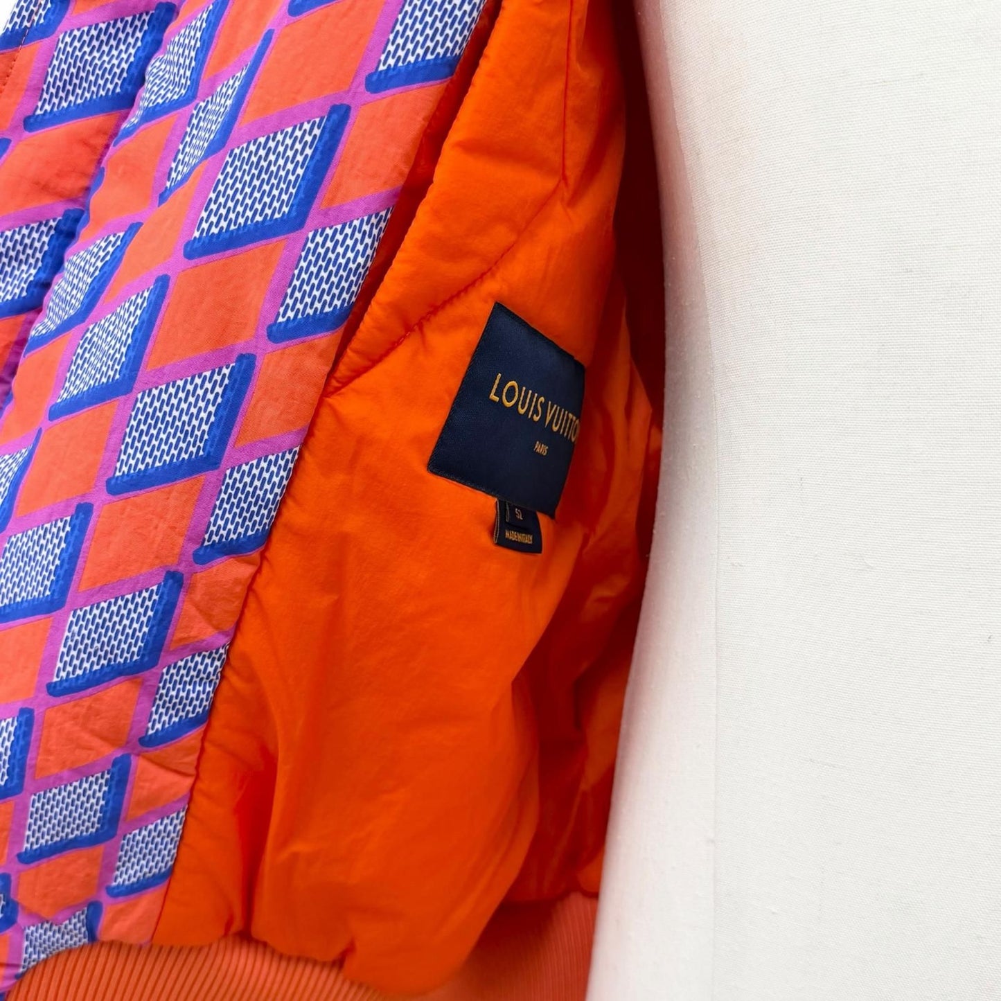 Louis Vuitton Diamond Damier Double Zip Jacket Bomber Orange Blue 52 — view 5