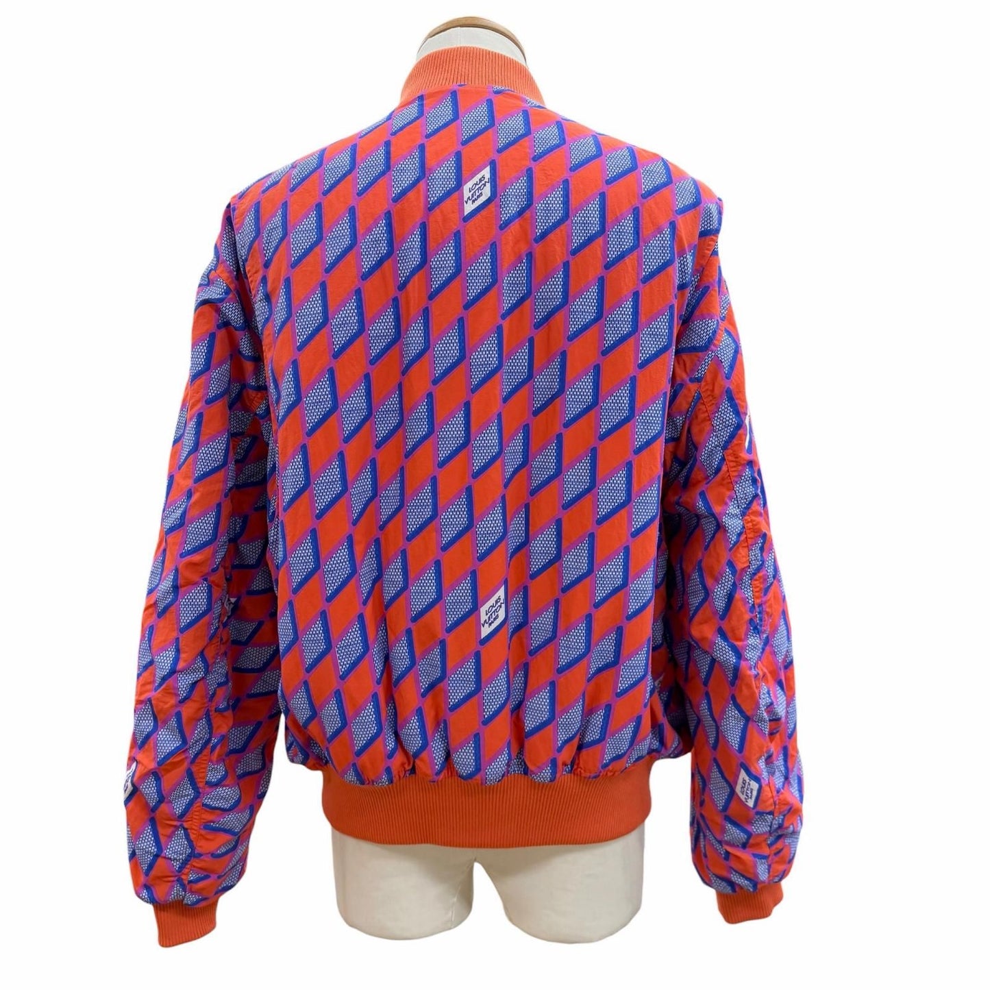 Louis Vuitton Diamond Damier Double Zip Jacket Bomber Orange Blue 52 — view 4