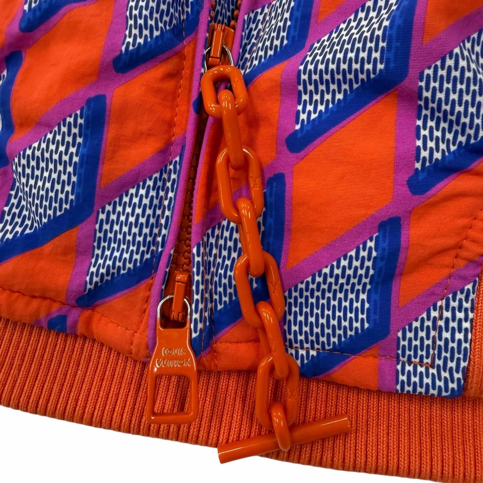 Louis Vuitton Diamond Damier Double Zip Jacket Bomber Orange Blue 52 — view 7