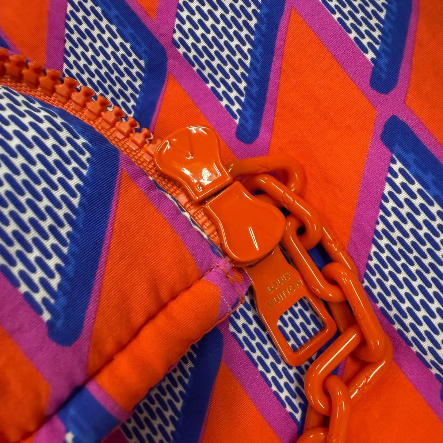 Louis Vuitton Diamond Damier Double Zip Jacket Bomber Orange Blue 52 — view 8