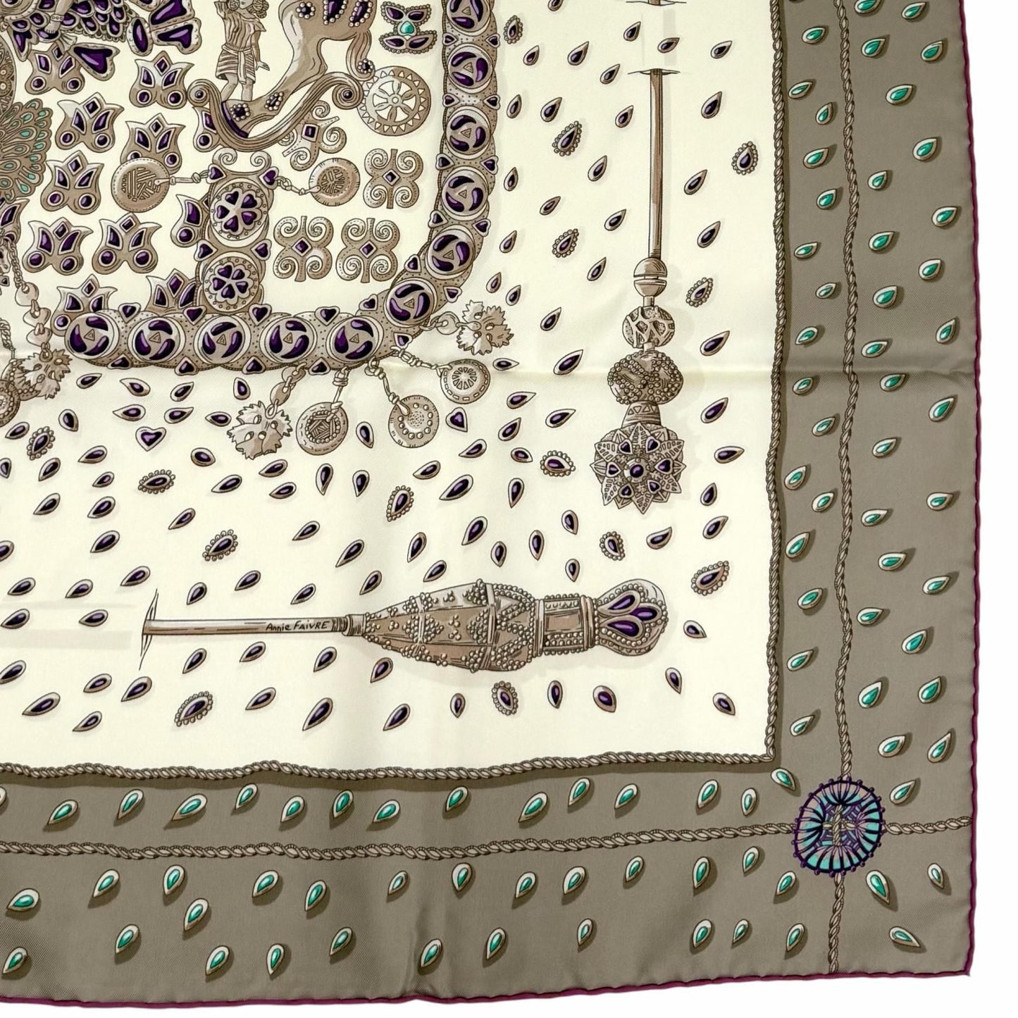 Hermes Carre 90 Tresors Retrouves Hidden Treasure Silk 100% Scarf Multi — view 5