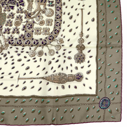 Hermes Carre 90 Tresors Retrouves Hidden Treasure Silk 100% Scarf Multi — view 5