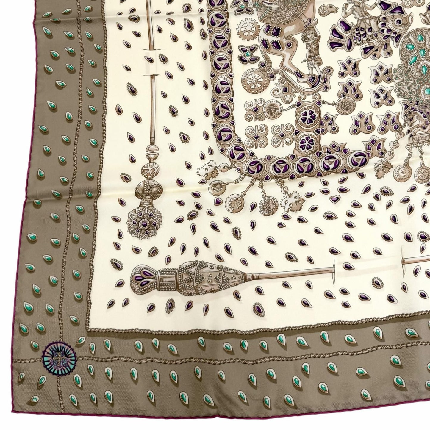 Hermes Carre 90 Tresors Retrouves Hidden Treasure Silk 100% Scarf Multi — view 6