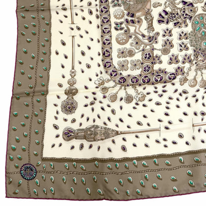 Hermes Carre 90 Tresors Retrouves Hidden Treasure Silk 100% Scarf Multi — view 6