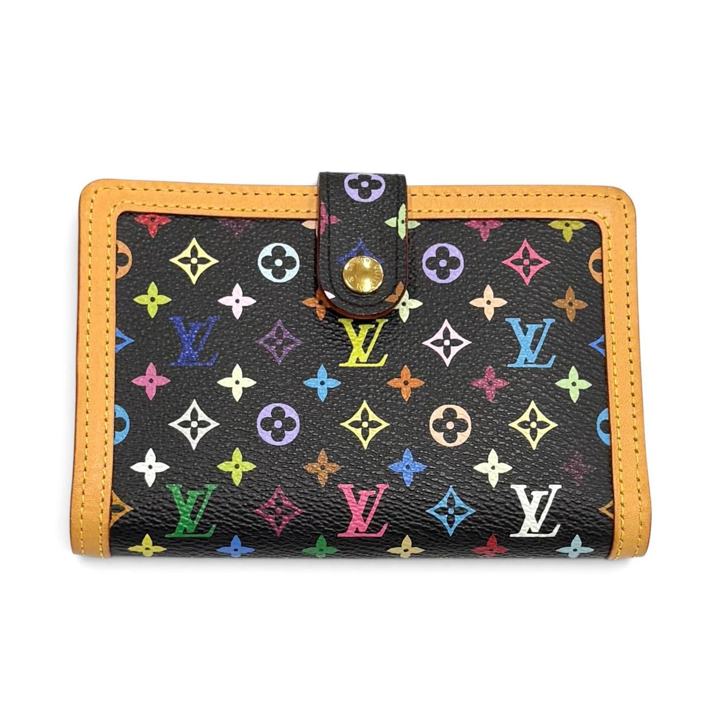 Louis Vuitton Portefeuille Viennois Monogram Multicolor Clasp Wallet Bifold Noir
