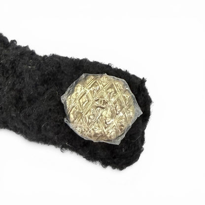 Chanel Cashmere Silk CC Logo Chapka Hat Trapper Hat Flight Hat Knit Cap Black — view 9