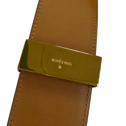 Hermes Vintage Collier de Chien 50 Gold Leather Belt Black 65 — view 8