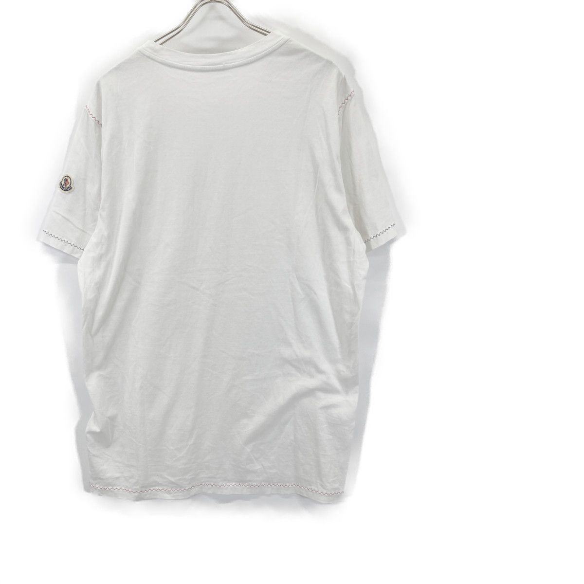 Moncler White SS T-Shirt Tricolor Stitch — view 2