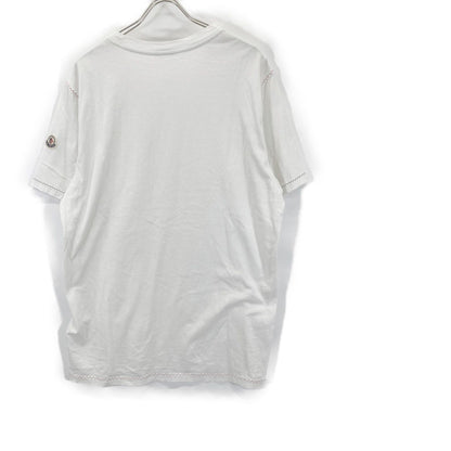Moncler White SS T-Shirt Tricolor Stitch — view 2