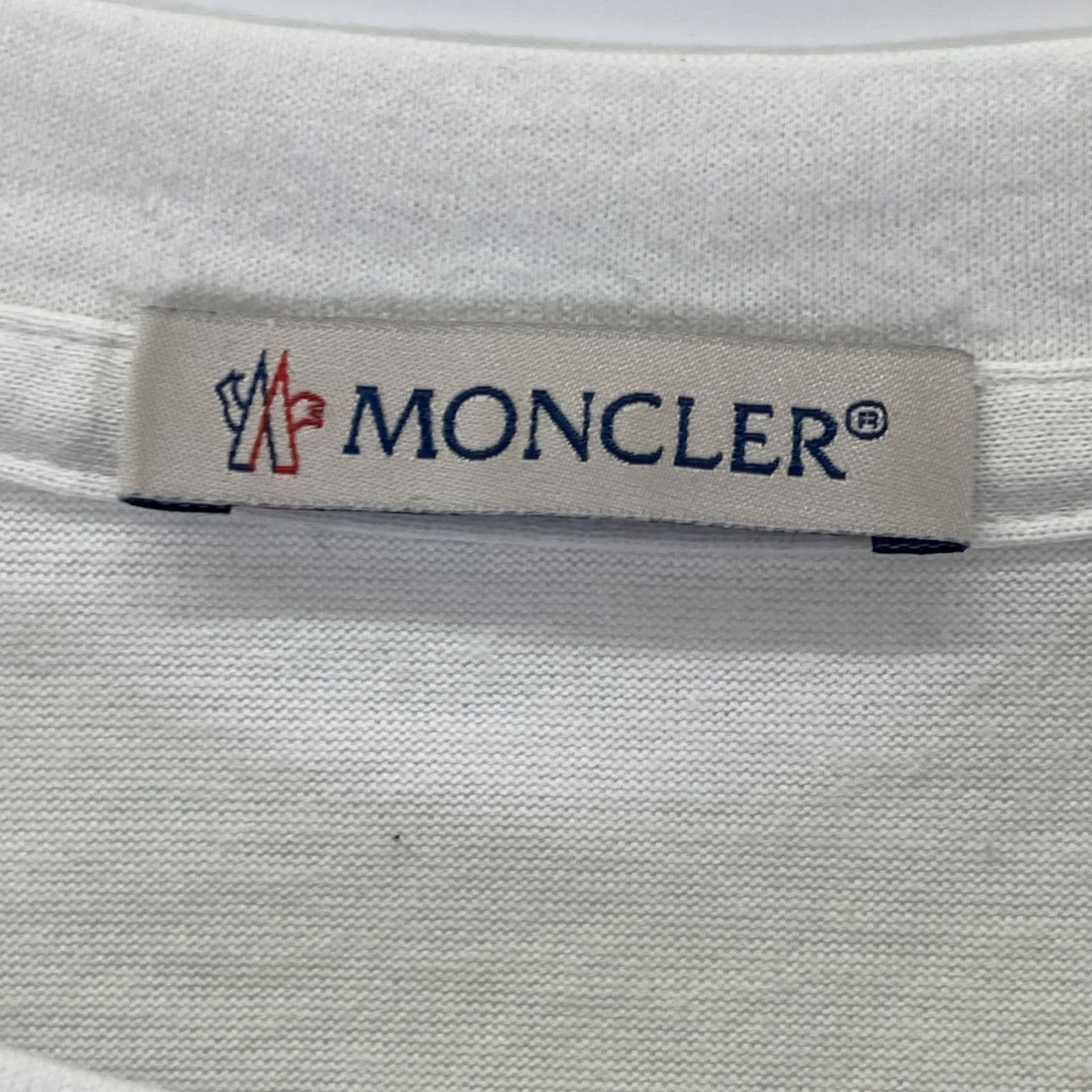 Moncler White SS T-Shirt Tricolor Stitch — view 3
