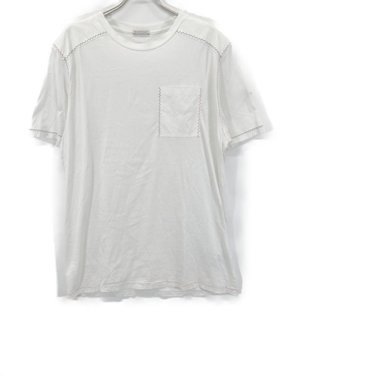 Moncler White SS T-Shirt Tricolor Stitch