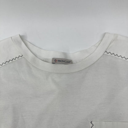 Moncler White SS T-Shirt Tricolor Stitch — view 7