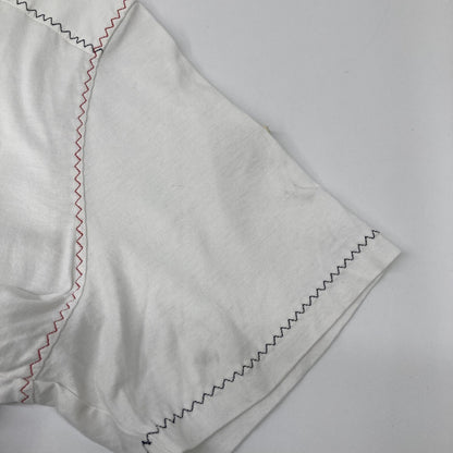 Moncler White SS T-Shirt Tricolor Stitch — view 8