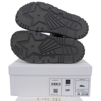 Dior Act Lambskin Metal Logo Backstrap Sandals Black Gold — view 2