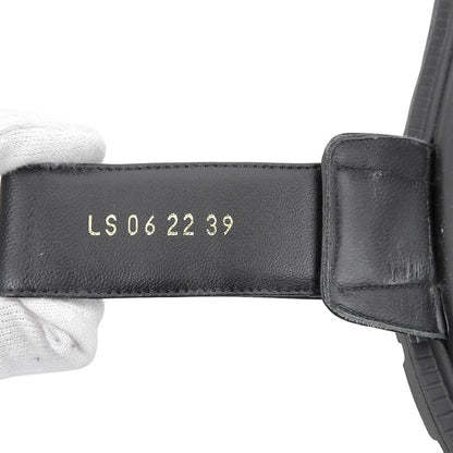 Dior Act Lambskin Metal Logo Backstrap Sandals Black Gold — view 6