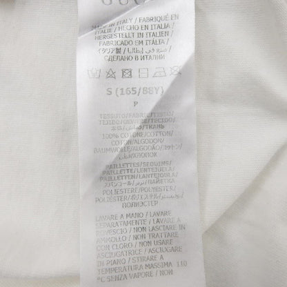 Gucci Cotton Tape ME Sequin Decoration Front Logo Short Sleeve Top White — view 4