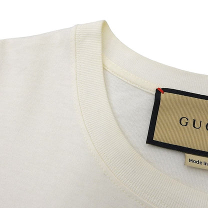 Gucci Cotton Tape ME Sequin Decoration Front Logo Short Sleeve Top White — view 5