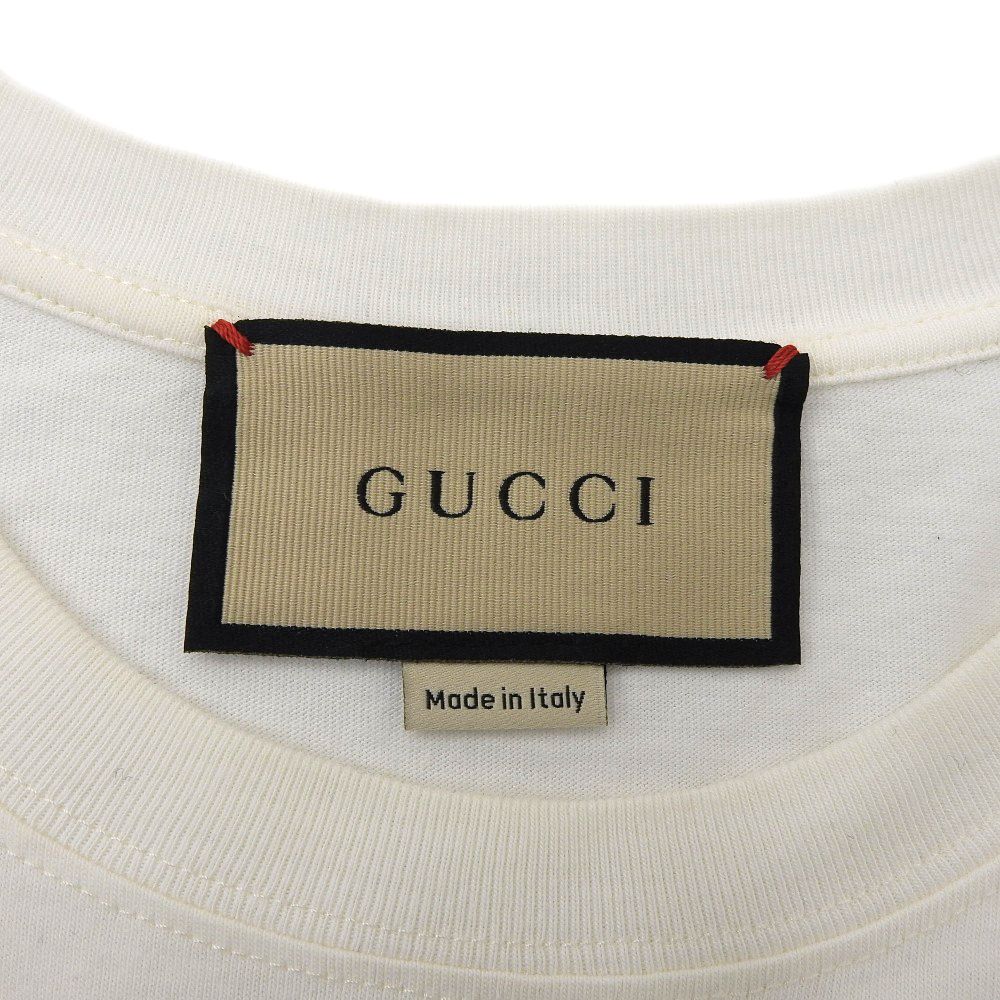 Gucci Cotton Tape ME Sequin Decoration Front Logo Short Sleeve Top White — view 3