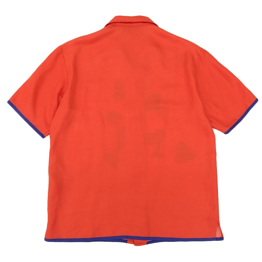 Gucci Silk Twill Dog Print Open Collar Shirt Top — view 2
